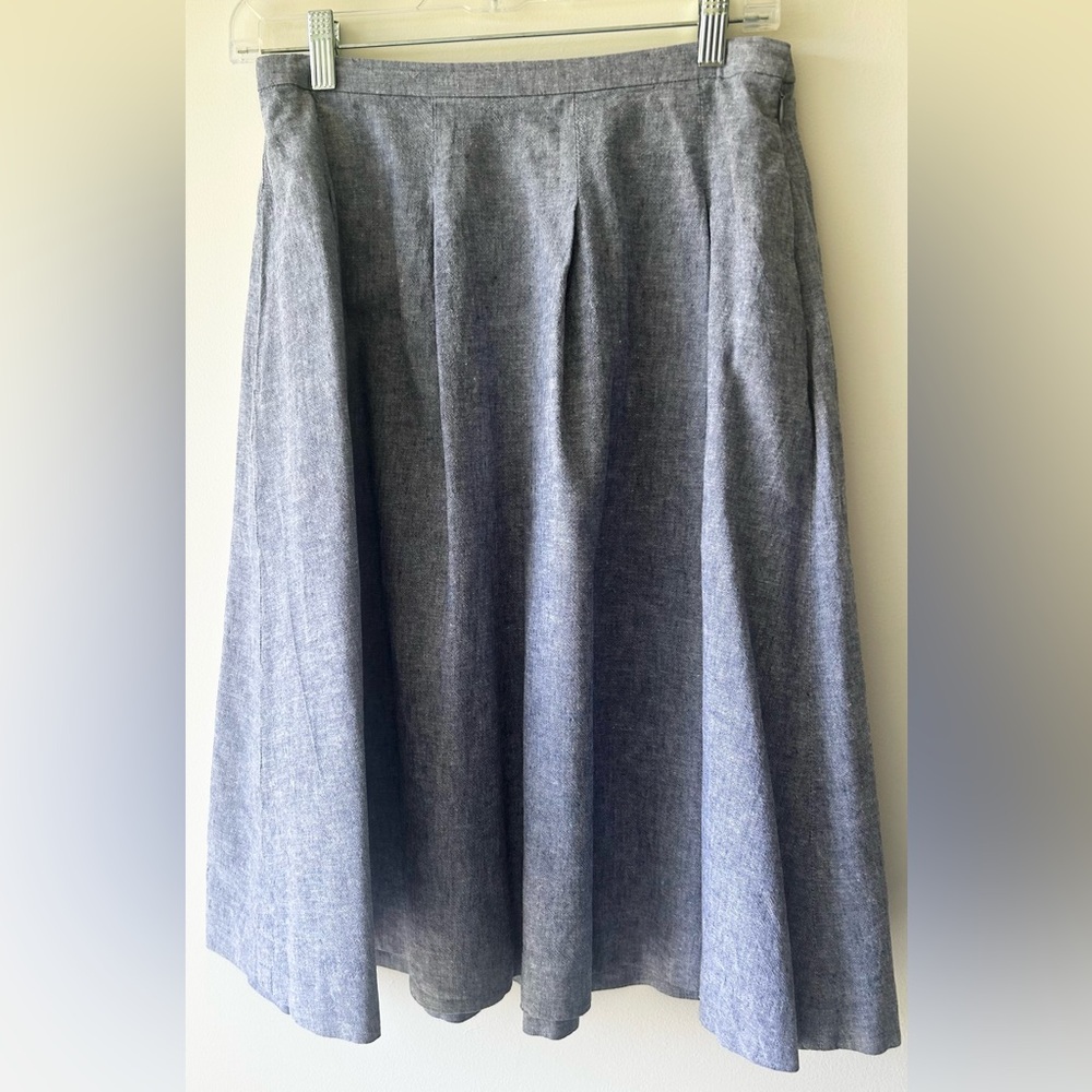 Uniqlo blue linen and cotton skirt - Picture 3 of 7